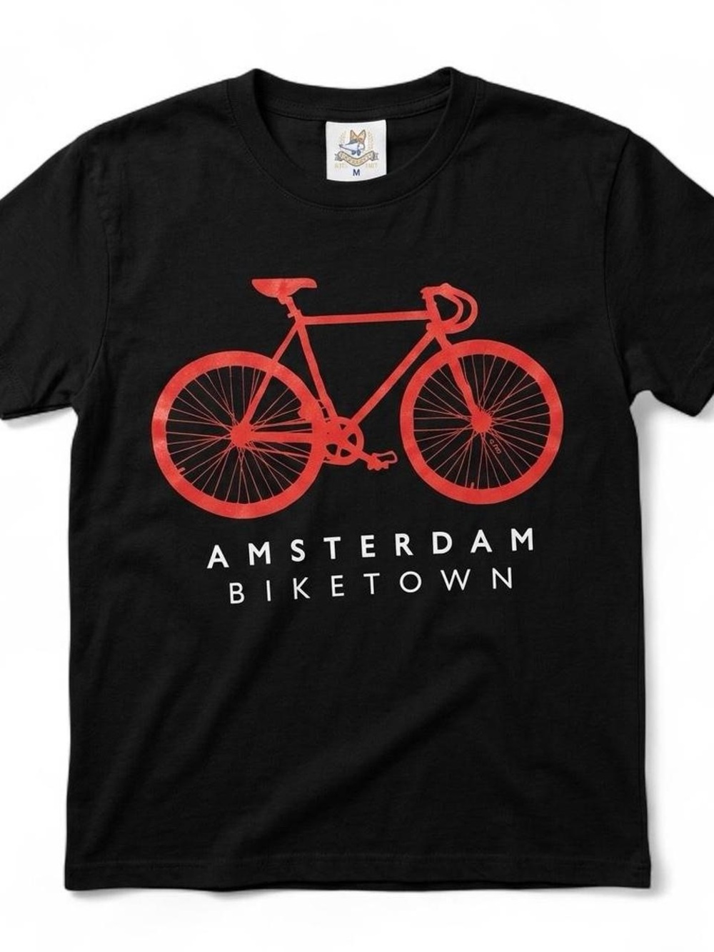 Fox Originals Amsterdam Biketown Graphic Tee Black Red Bike M